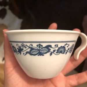 Set of 7 Vintage Corelle Old Town Blue Onion Tea Cups